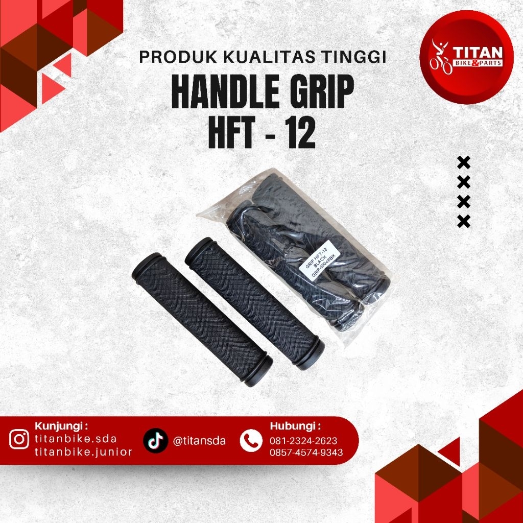 Handle Grip / Pegangan Setir Sepeda HFT-12 (Cocok untuk sepeda gunung lipat & mini)