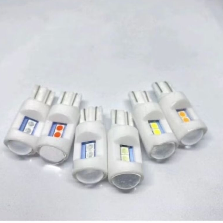 Lampu sen senja  T10 6 Led keramik lampu senja motor mobil 12volt harga sepasang