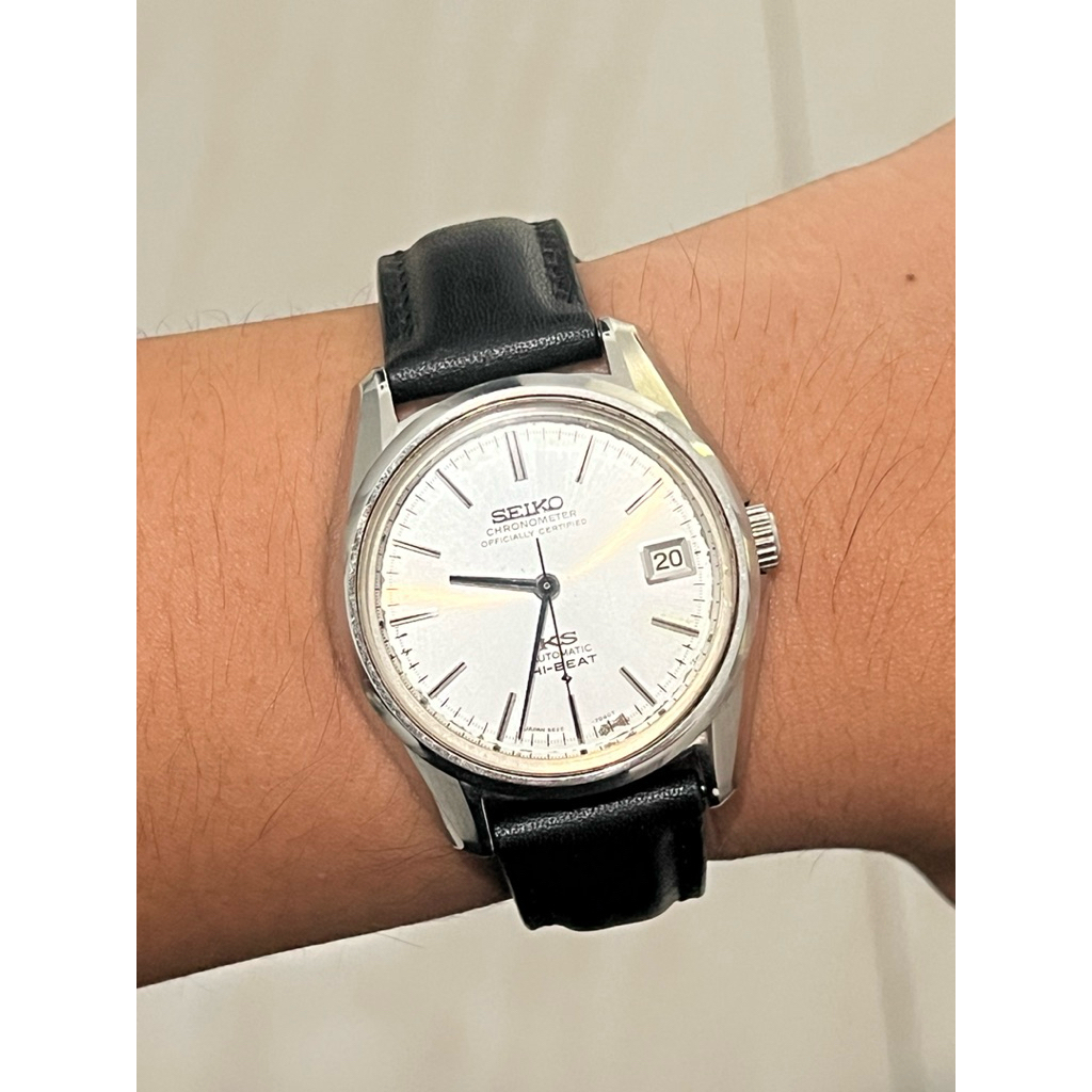 Jam Tangan Vintage King Seiko (KS) Chronometer 5625-7040 JDM Silver Sunburst