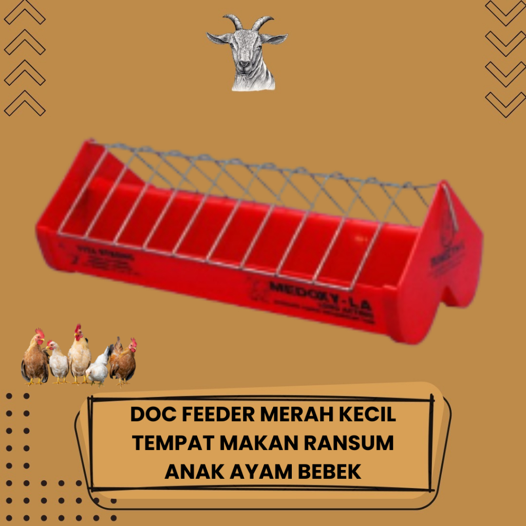 DOC FEEDER MERAH KECIL KAWAT TEMPAT RANSUM DOC KECIL Tempat Pakan Anak Ayam Medion