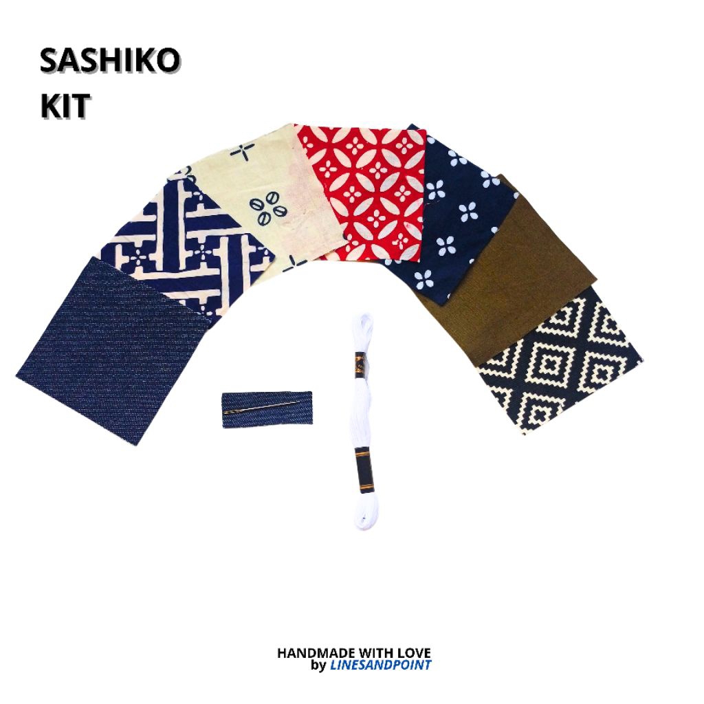 sashiko kit by linesandpoint / denim sashiko patchwork
