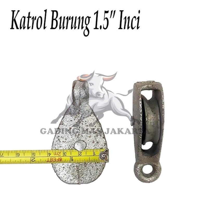 Katrol Mini 1.5" Inci Gantungan Sarang Sangkar Kandang Burung Bendera Besi Kerekan Kecil 1-1/2 Inch 