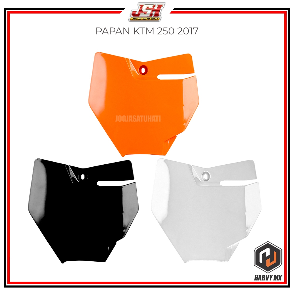 Plat Papan Nomor Nomer HRV KTM 250 2017 Putih Orange Hitam