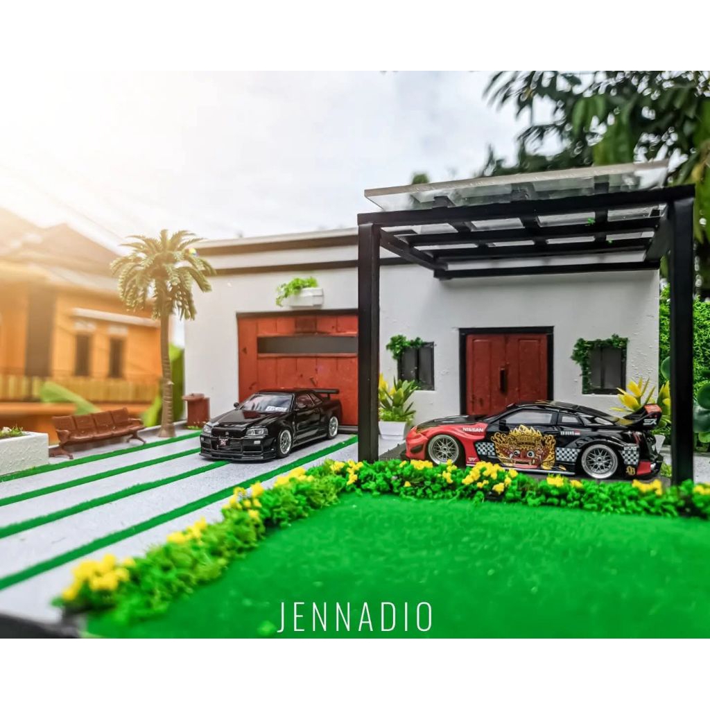 Diorama rumah mewah eropa skala 64