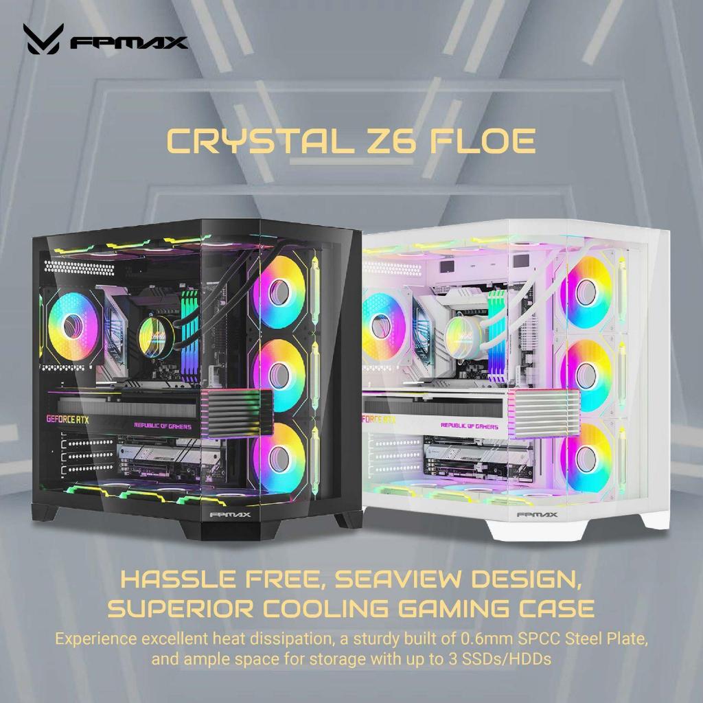 Casing FPMAX Crystal Z6 Floe M-ATX Include 4 Fan