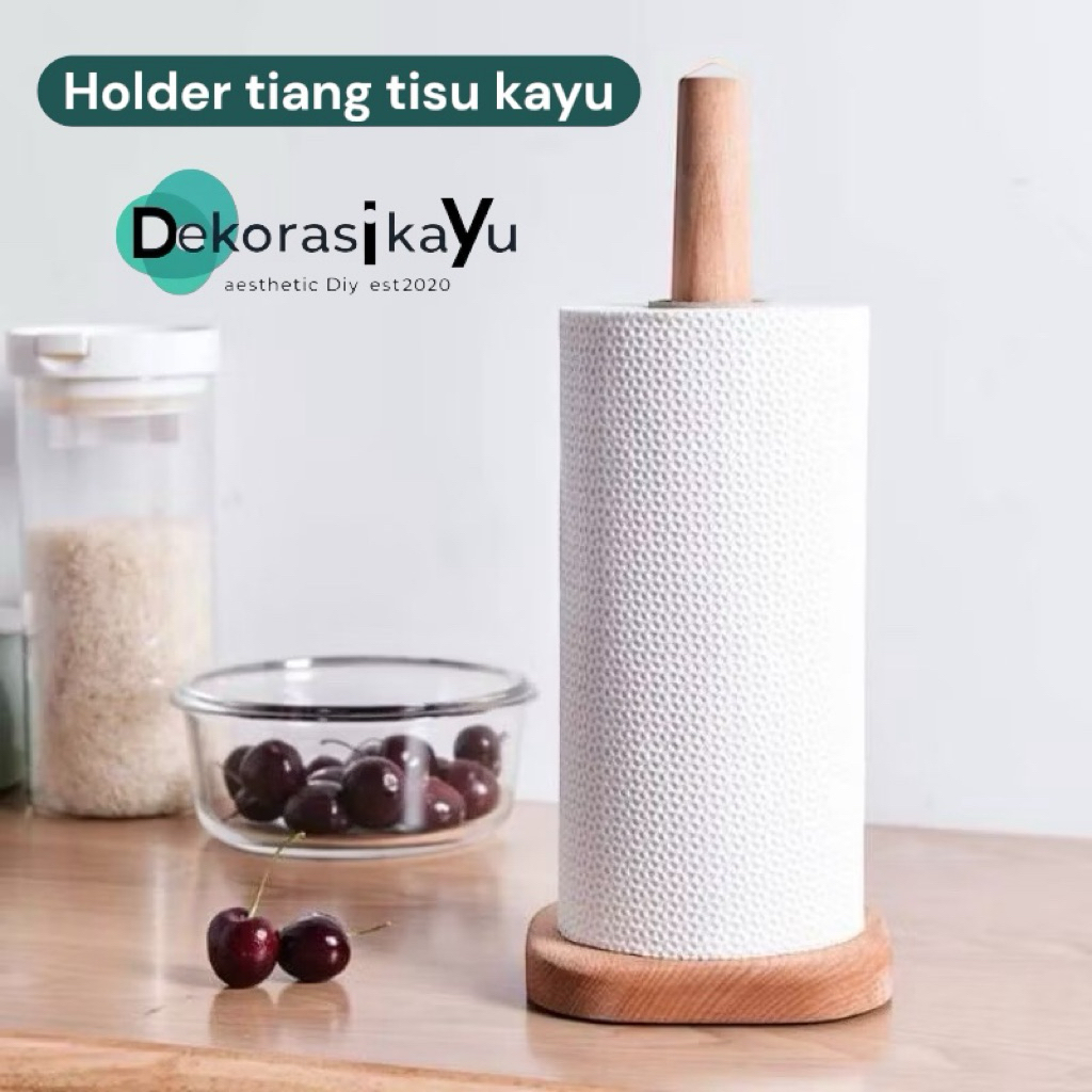 wooden roll tissue holder / wadah tisu kayu / napkin holder / tempat tisu kayu / tempat tissue gulun