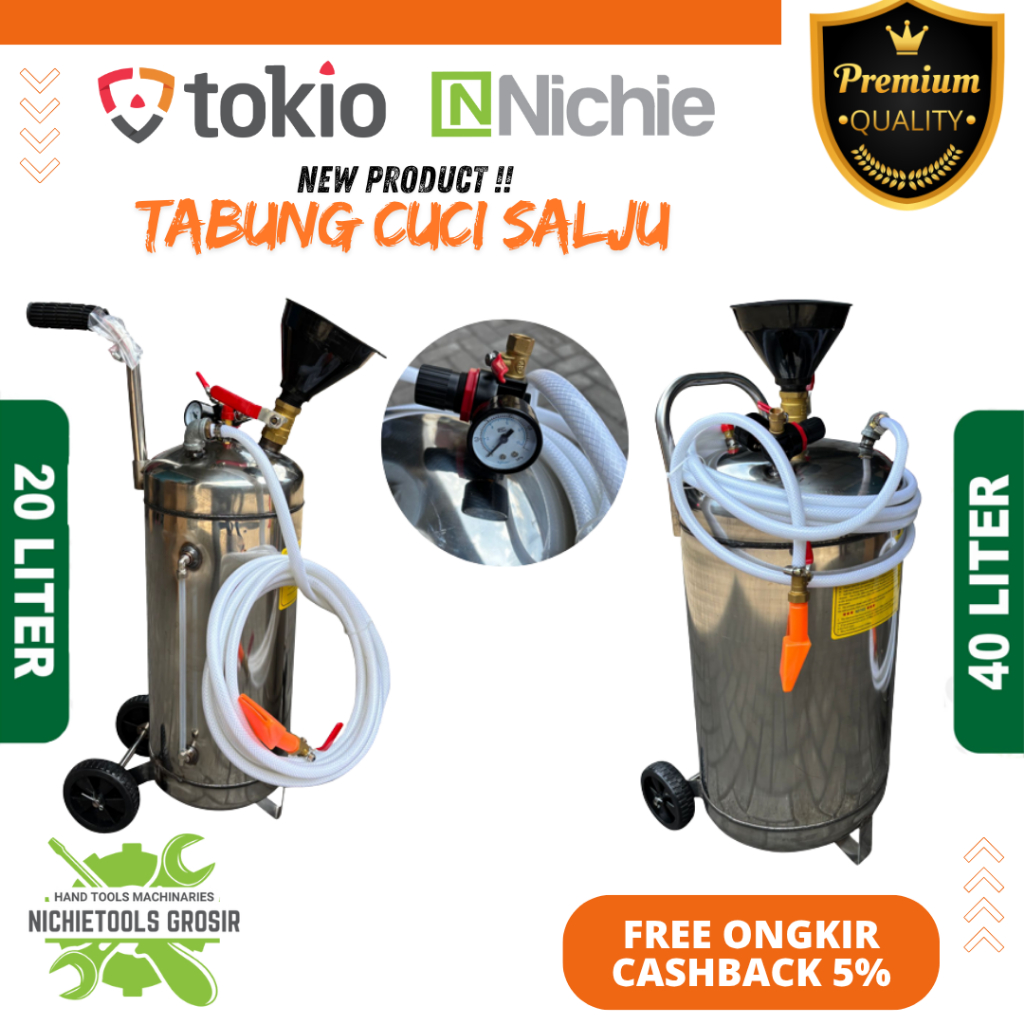 NICHIE TABUNG CUCI SALJU 20 Liter - 40 Liter PREMIUM ORIGOINAL