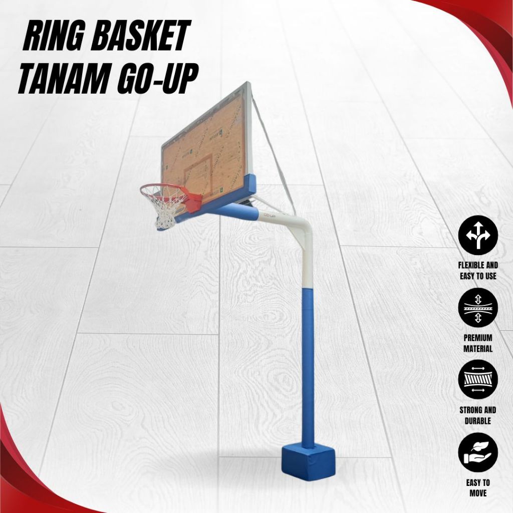 Ring Basket Tanam Go-Up | Ring Basket Tanam Sekolah | Basketball | Ring Basket Murah | Tiang Ring Ba