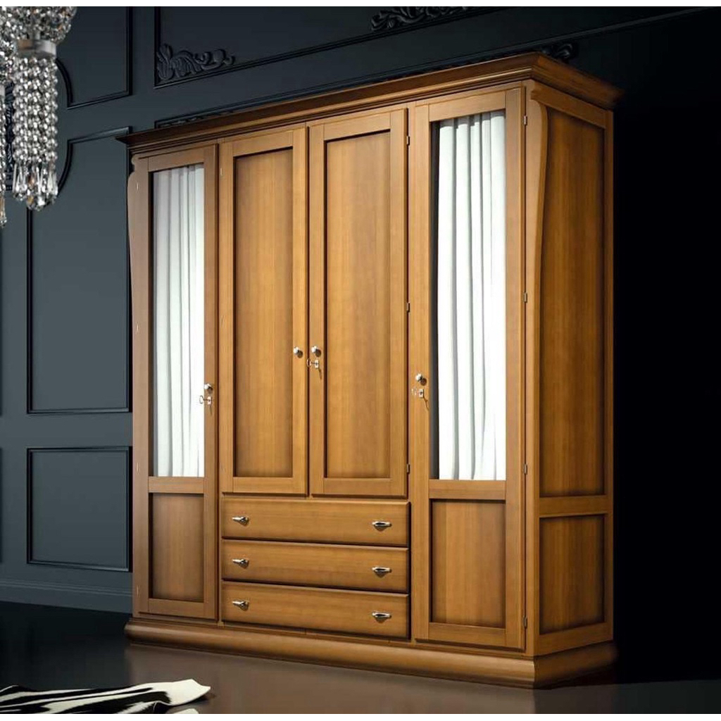 lemari pakaian minimalis modern kayu jati berkualitas - almari baju