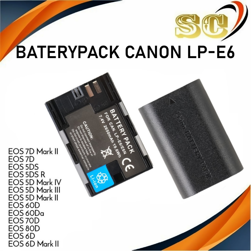 Baterai Canon LP-E6 Compatible FOR CANON 60D/70D/80D