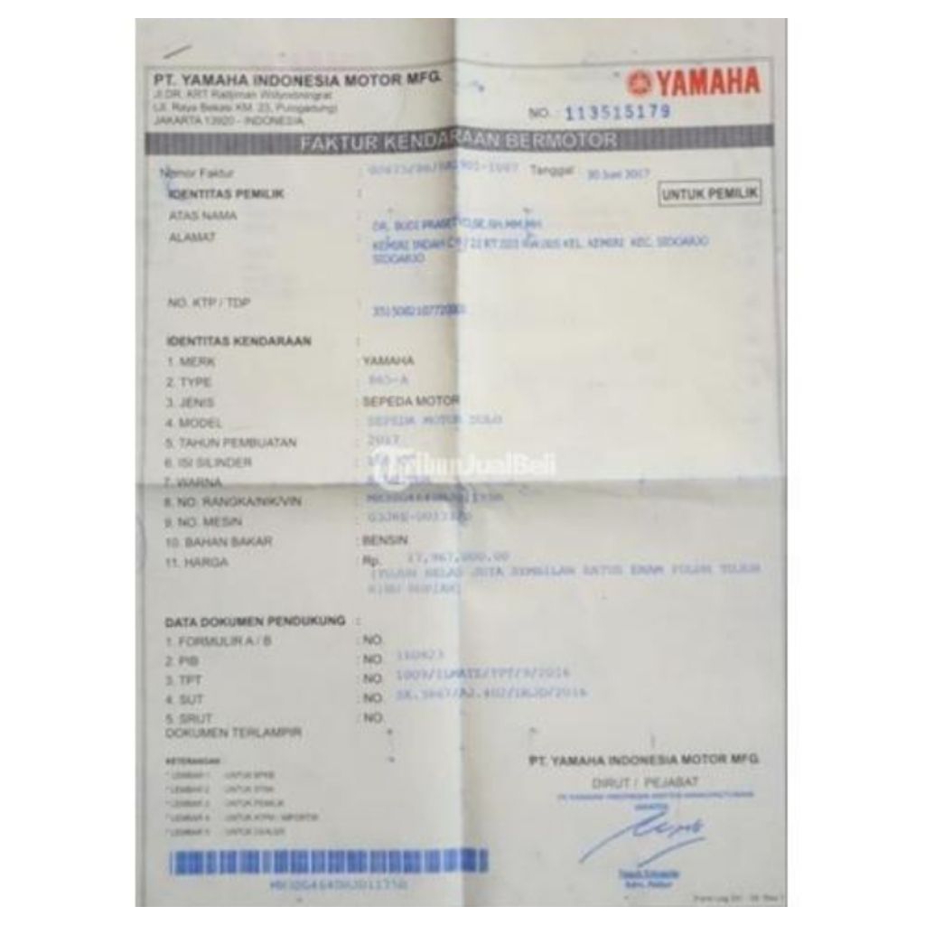 Faktur kendaraan bermotor