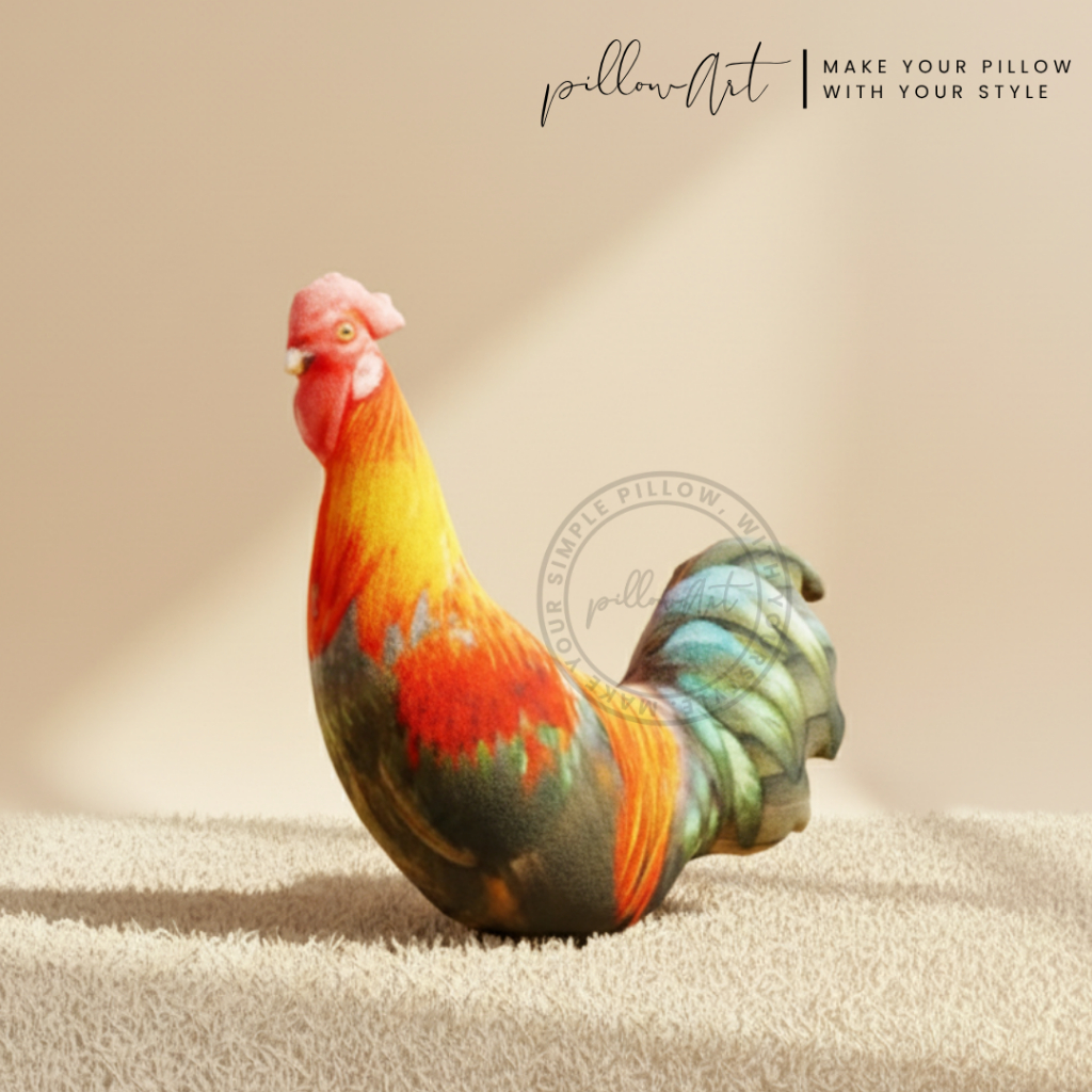 PillowArt Bantal Unik Karakter Ayam | Ayam Jago Betina Pelung Ukuran S - Koleksi Kado Lucu ART208