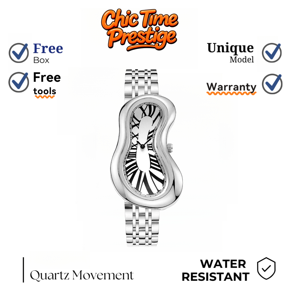 Vintage Wanita Alien Jam Tangan Kepribadian Fashion Meleh Memotong Y2K Premium Sense Minor Romawi In