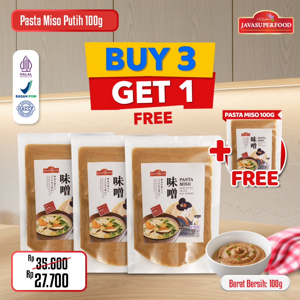 (BELI 3 GRATIS 1) HALAL PASTA MISO PUTIH JAVA SUPER FOOD 100GR / TAUCO ALA JEPANG UNTUK MISO SOUP RA