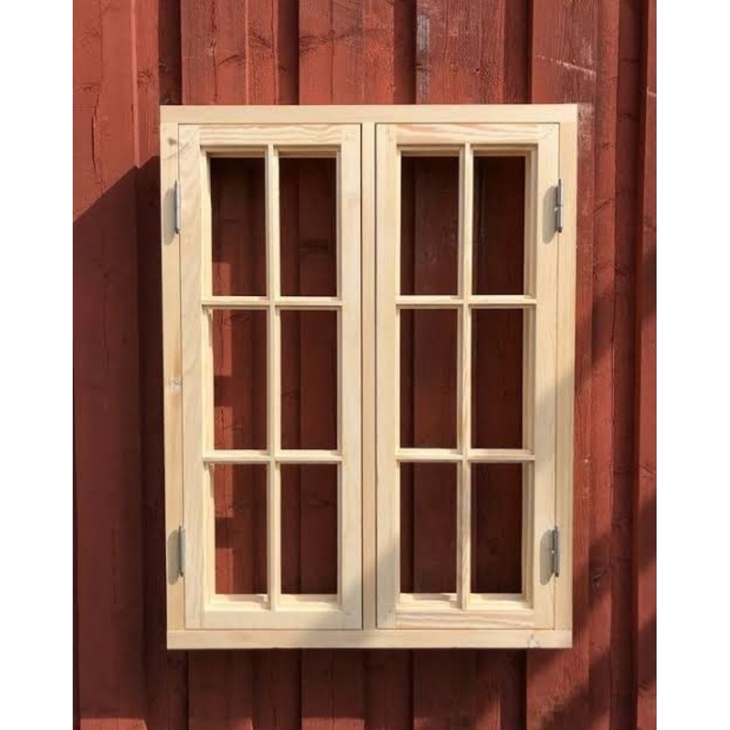 Daun Jendela Tulangan Samarinda Oven 150x50 / Kusen Kayu Kamper / Kusen Murah