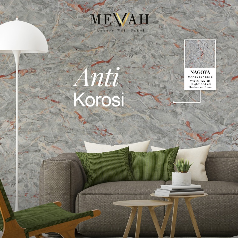 Mevvah Marble Series Wall Panel Motif Nagoya - Wall Panel Dinding Motif Marmer