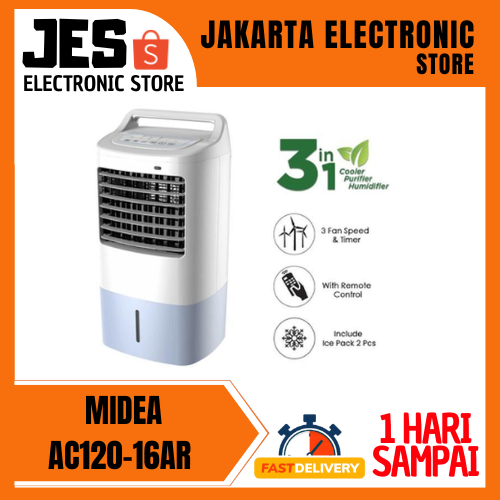 MIDEA AC120-16AR AIR COOLER PORTABLE STANDING 3 IN 1 FILTER 10 LITER 1 HEPA FILTER