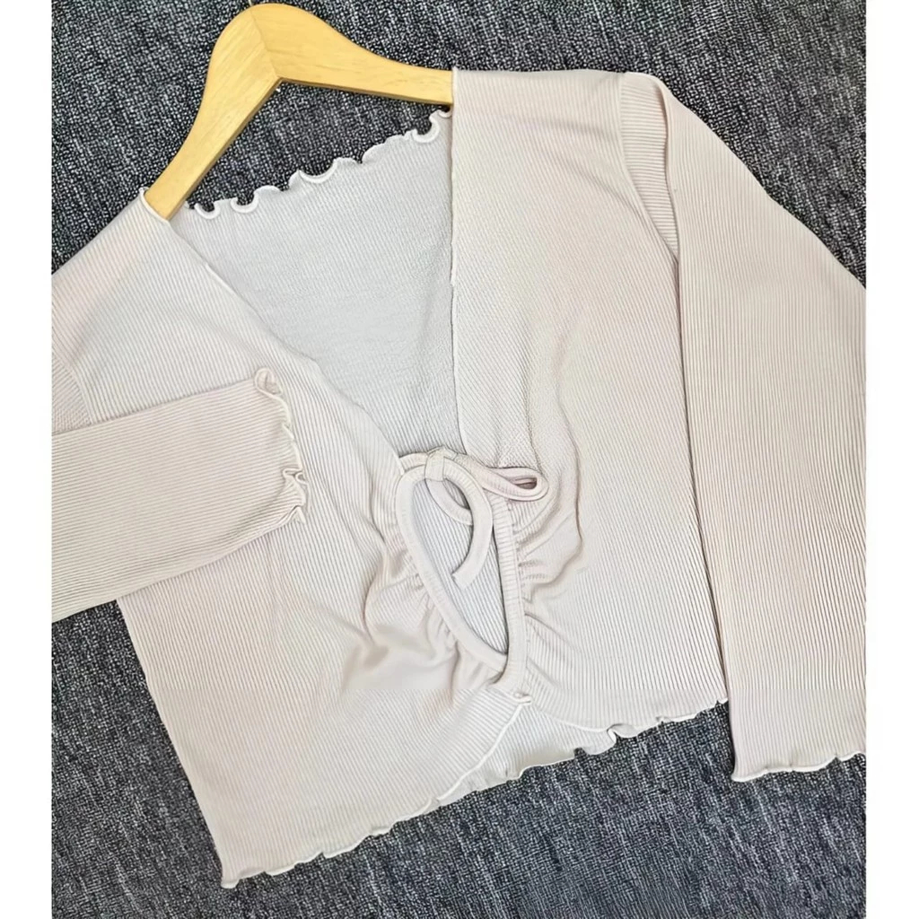 Cardigan Crop Wanita Kekinian Outerwear Matt Knit Premium Rompi Kardigan Serut