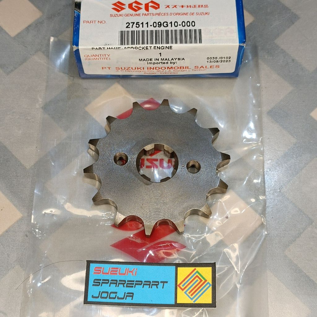Suzuki Genuine Parts, 27511-09G10-000 Gear Depan Suzuki Shogun FL 125 Original