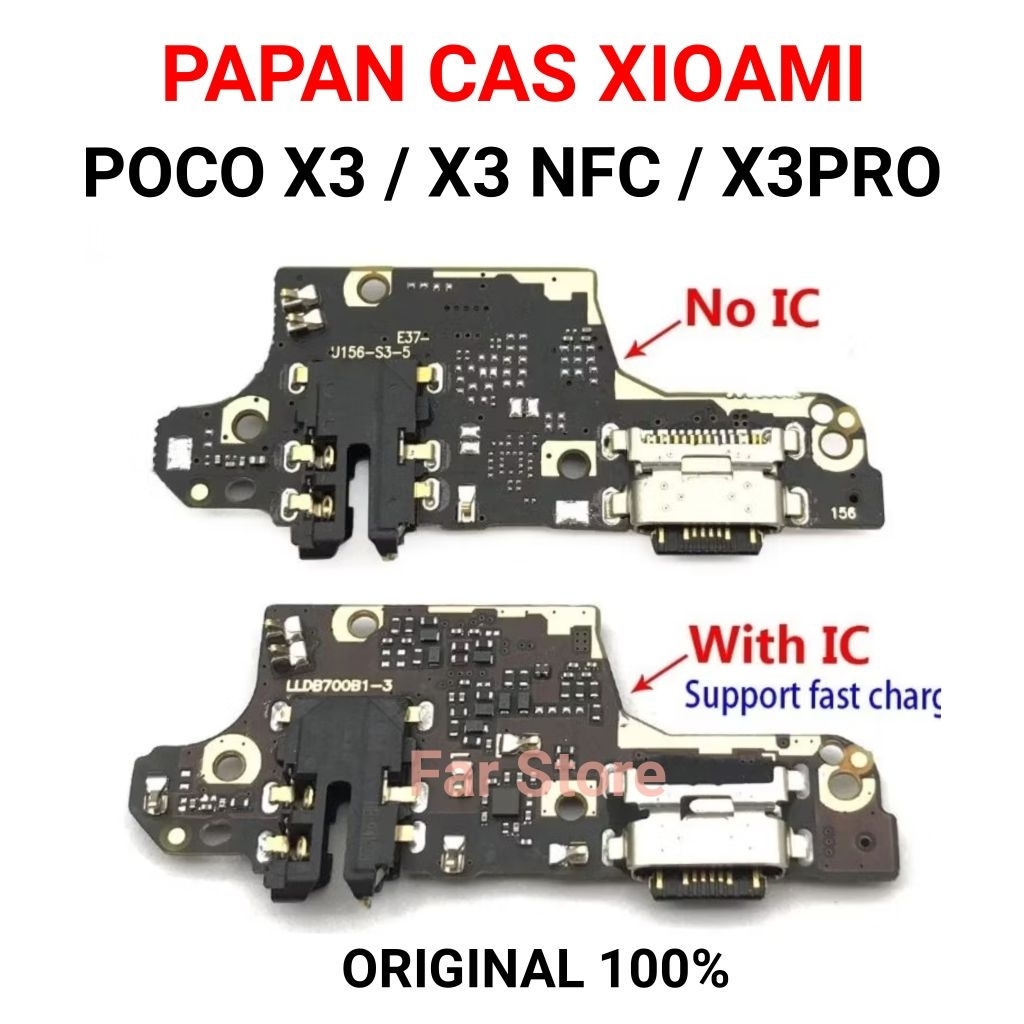 konektor charger Xioami PocoX3 / X3Pro / X3Nfc Plus Ic Flexible charger Papan Cas Xioami PocoX3 /X3 