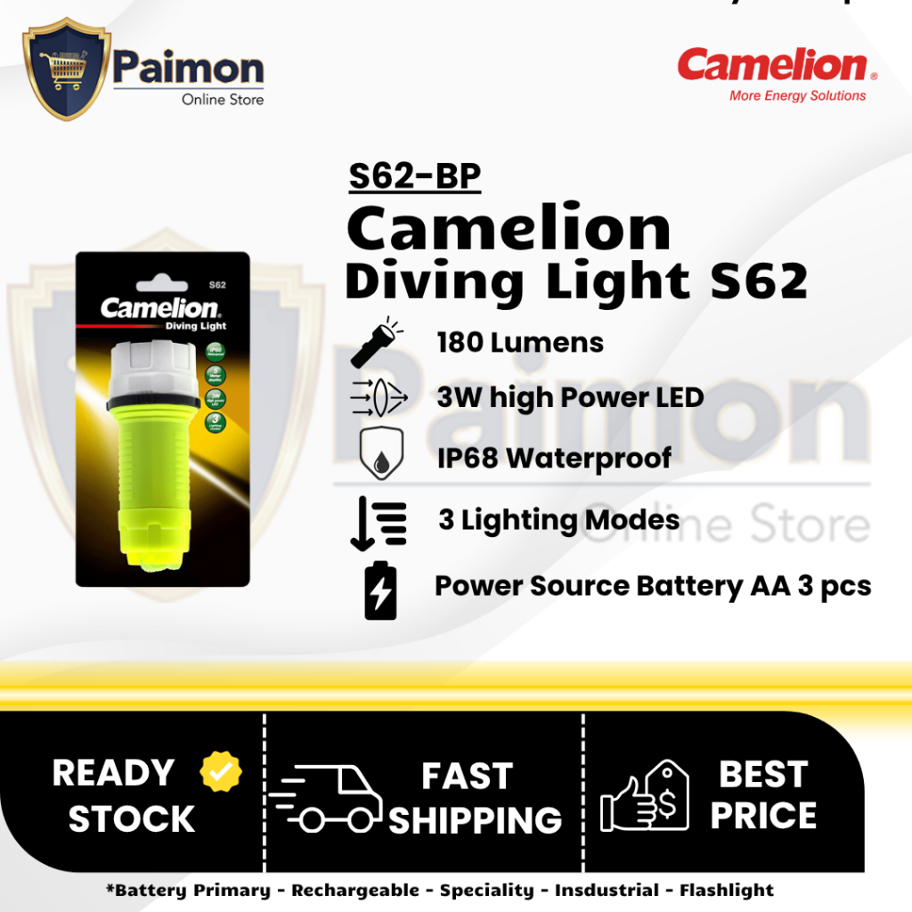 Senter Selam - Senter Anti Air Untuk Menyelam Camelion S62