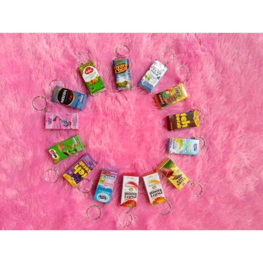 Gantungan Kunci Lucu Unik Miniatur Snack Makanan Ringan Minuman Gantungan Snack