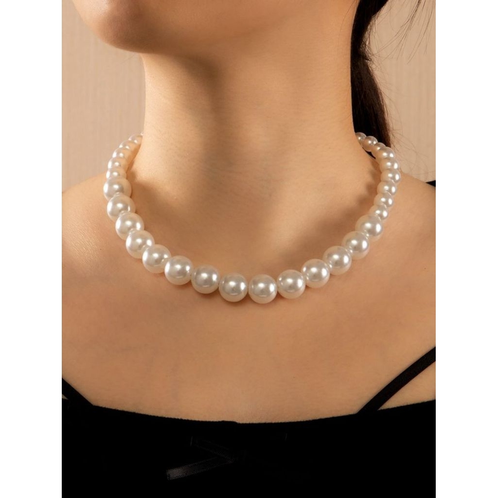 Kalung Manik Kalung Mutiara Jisoo Flower | Kalung Mutiara Korea Handmade 12mm