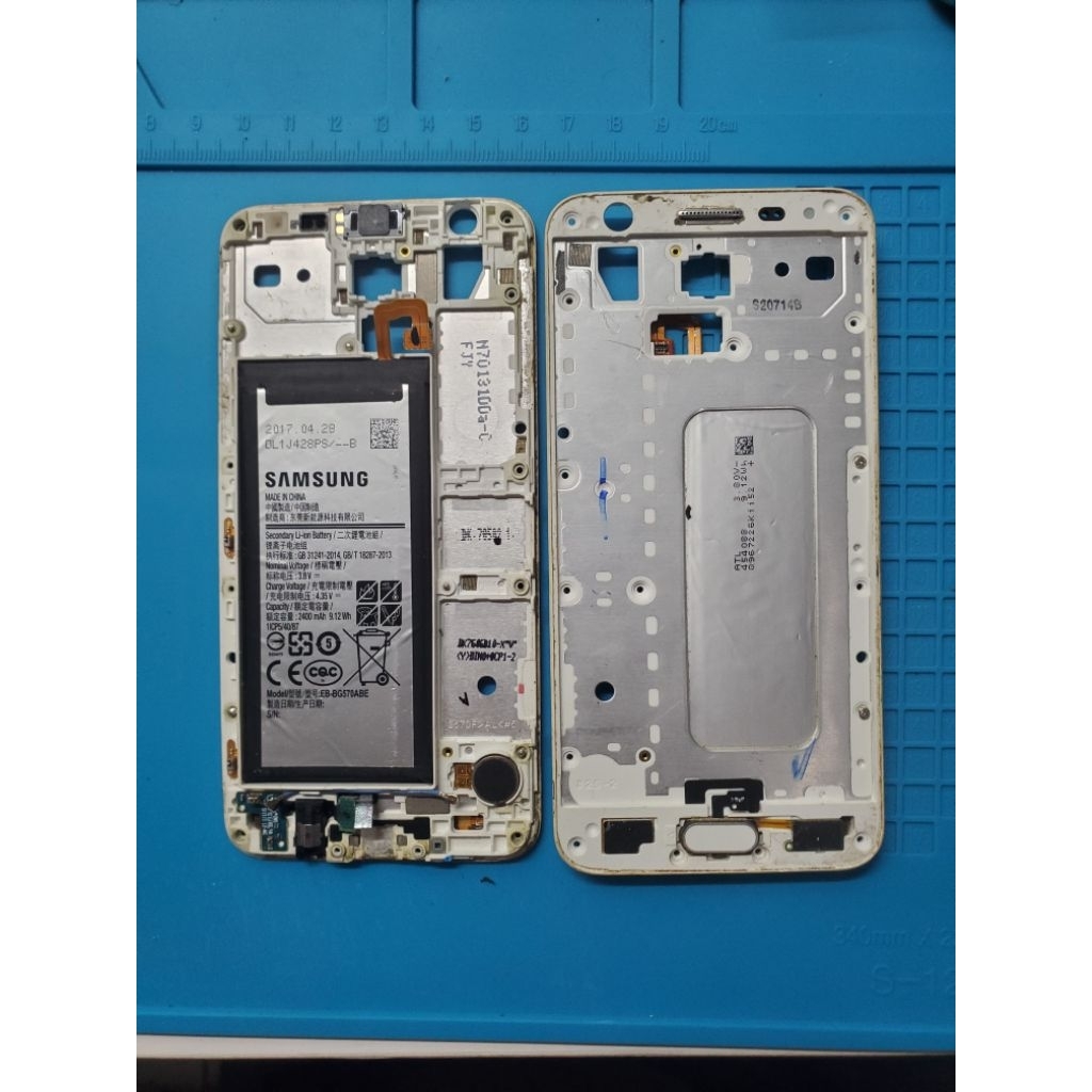 Batere Samsung J5 Prime set frame dudukan LCD original copotan