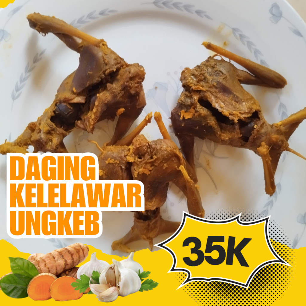 DAGING KELELAWAR KELAPA ATAU CODOT UNGKEB SIAP GORENG DAN BAKAR- DAGING KELELAWAR BERHASIAT OBAT ASM