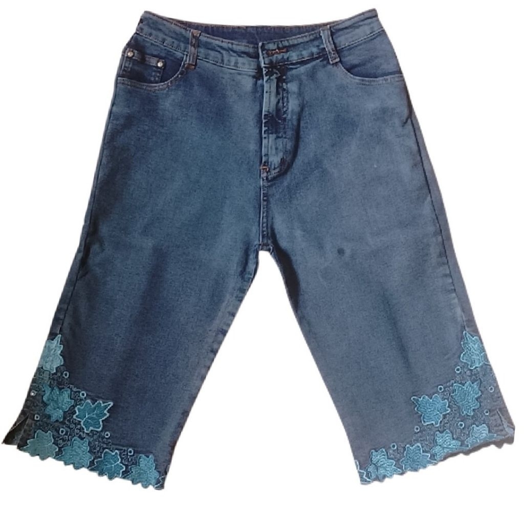 Celana Sepan Jeans Setengah Tiang Wanita