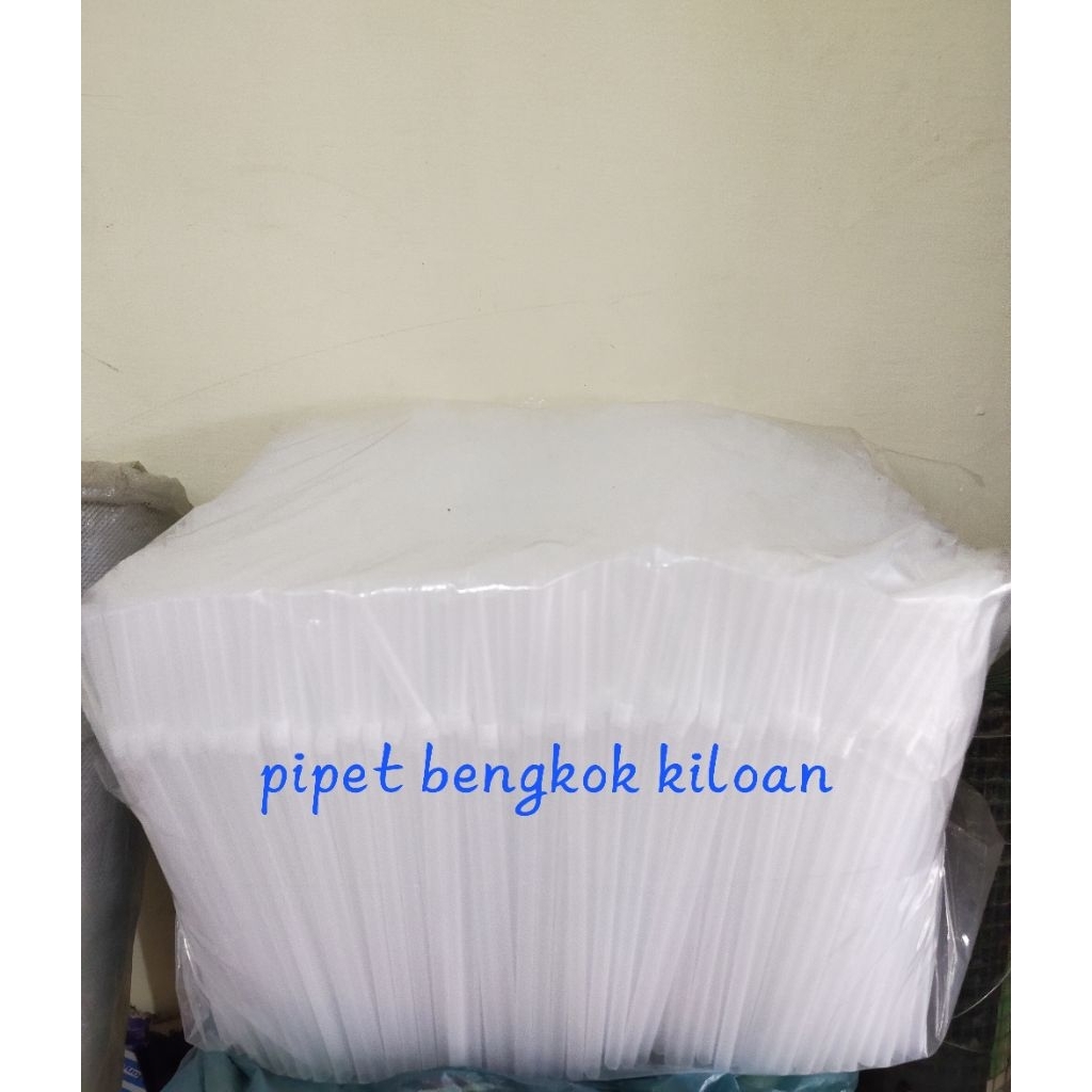 sedotan plastik putih bengkok kiloan perpak 1kg