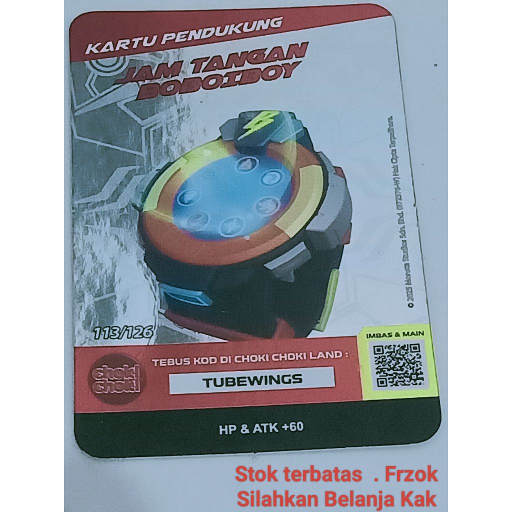 Choki Choki . PROMO . Kartu Foil Monsta Galaxy Card X Choki Choki Boboiboy .