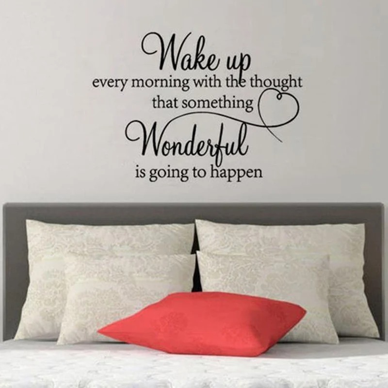 Stiker Dinding Kutipan Kamar Tidur Keluarga Hati yang Menakjubkan, Stiker Seni Ruang Seni yang Dapat