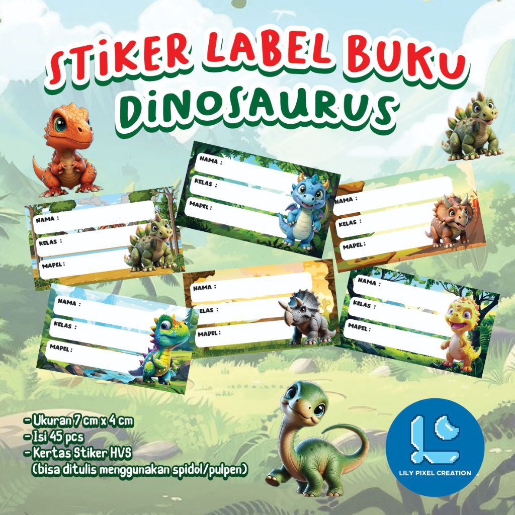 Stiker Label Nama Buku  Stiker Buku Pelajaran Anak PAUD TK  SD SMP Tempelan Nama Buku