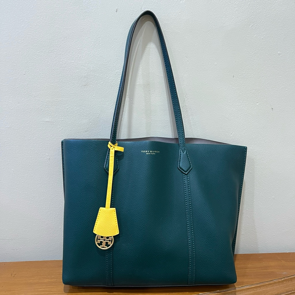 [Preloved] Tory Burch Perry Triple Compartment Large Tote Bag - Pine Green
