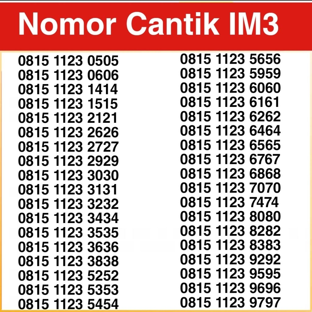 Nomor Cantik IM3 / No Indosat Cantik