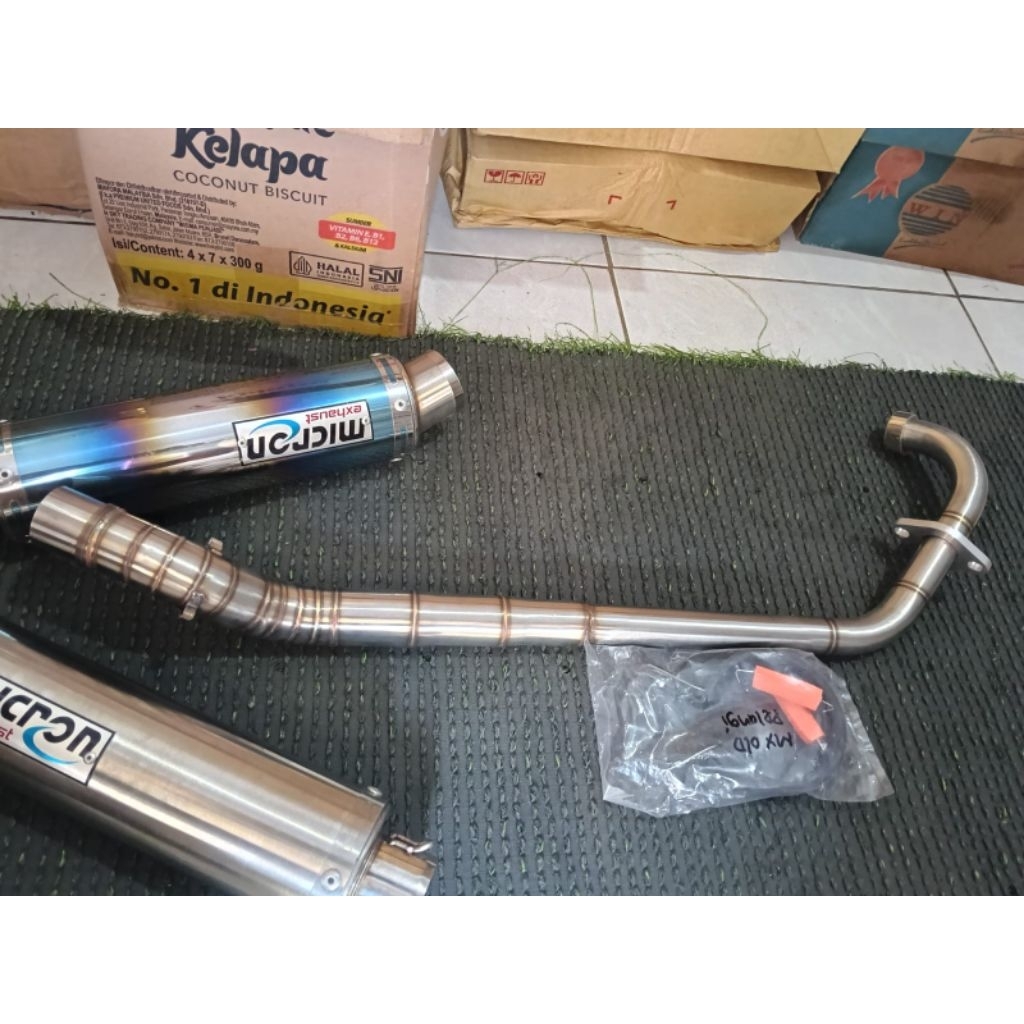 knalpot racing original MICRON Jupiter MX old MX new135//,gull stenlis original