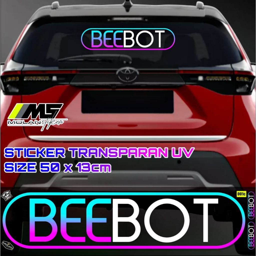 Sticker Transparan Uv Kaca Mobil BEEBOT 50x13 Sticker Kaca Depan Belakang Universal Semua Mobil Truc