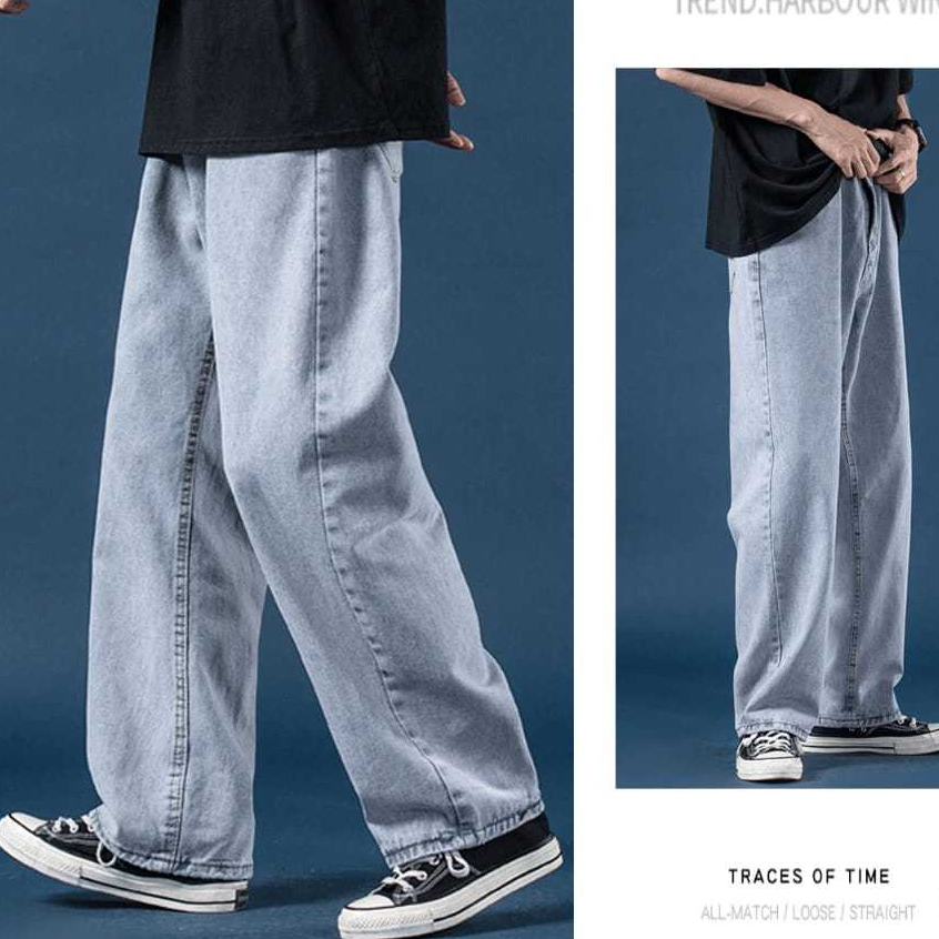 Celana jeans pria celana kulot pria Celana korean style pria straight pants celana gombrang pria jea