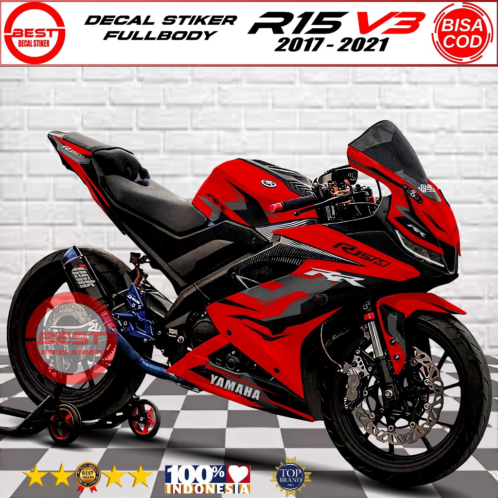 Decal Stiker R15 V3 Fullbody Desain Livery BMW - Variasi Motor R15 V3 Full Body Desain Ganteng