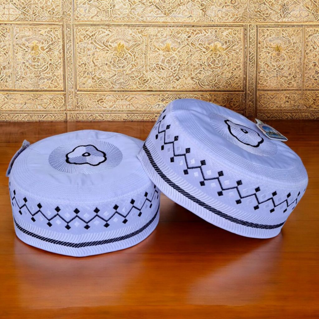 terbaru peci madinah bugis original bahan premium/ peci putih umroh dan haji dewasa