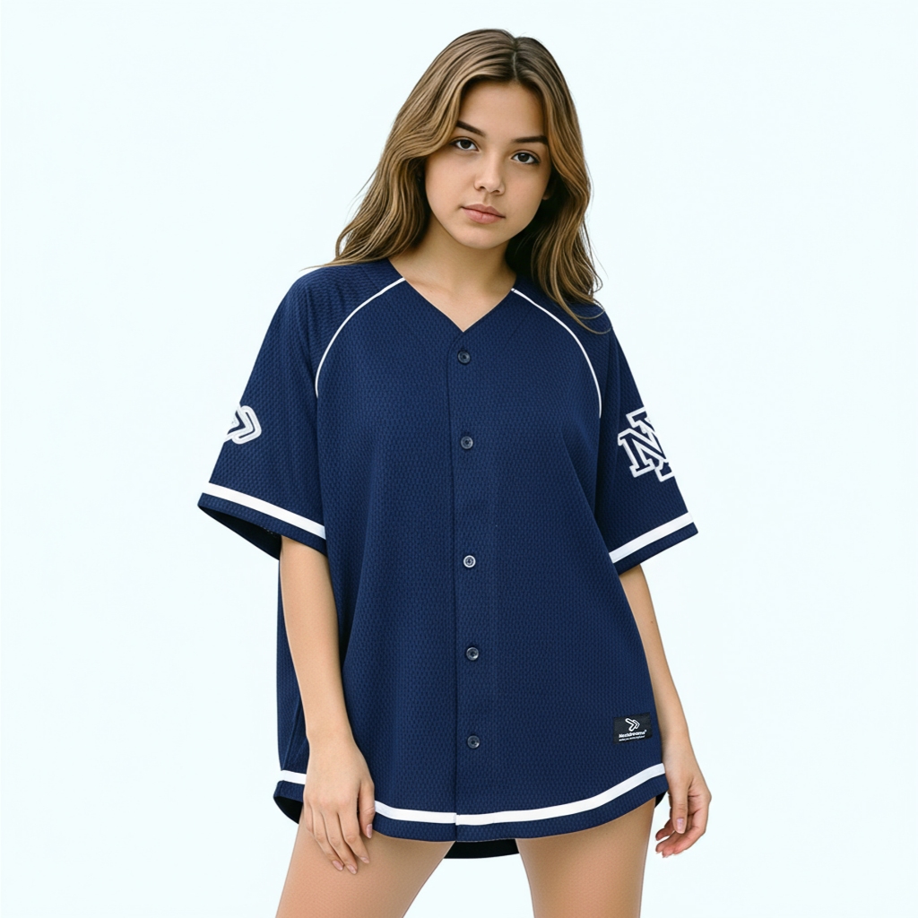 Nextdreams - Jersey Baseball Oversize Pria Wanita trend NAVY