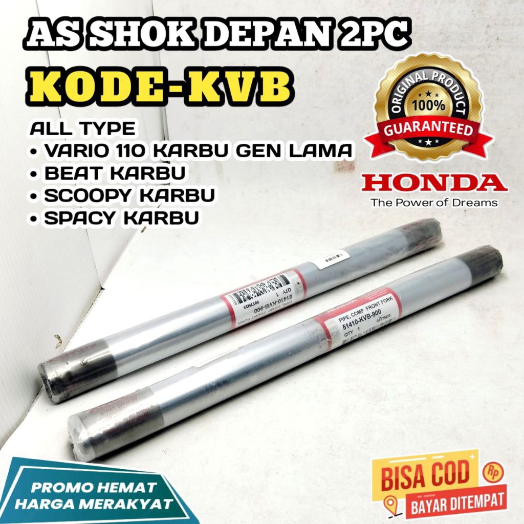 KVB,AS SHOCK DEPAN SEPASANG,ORIGINAL HONDA 2PCS,AS SHOK DEPAN VARIO 110 KARBU,AS SHOK DEPAN BEAT KAR
