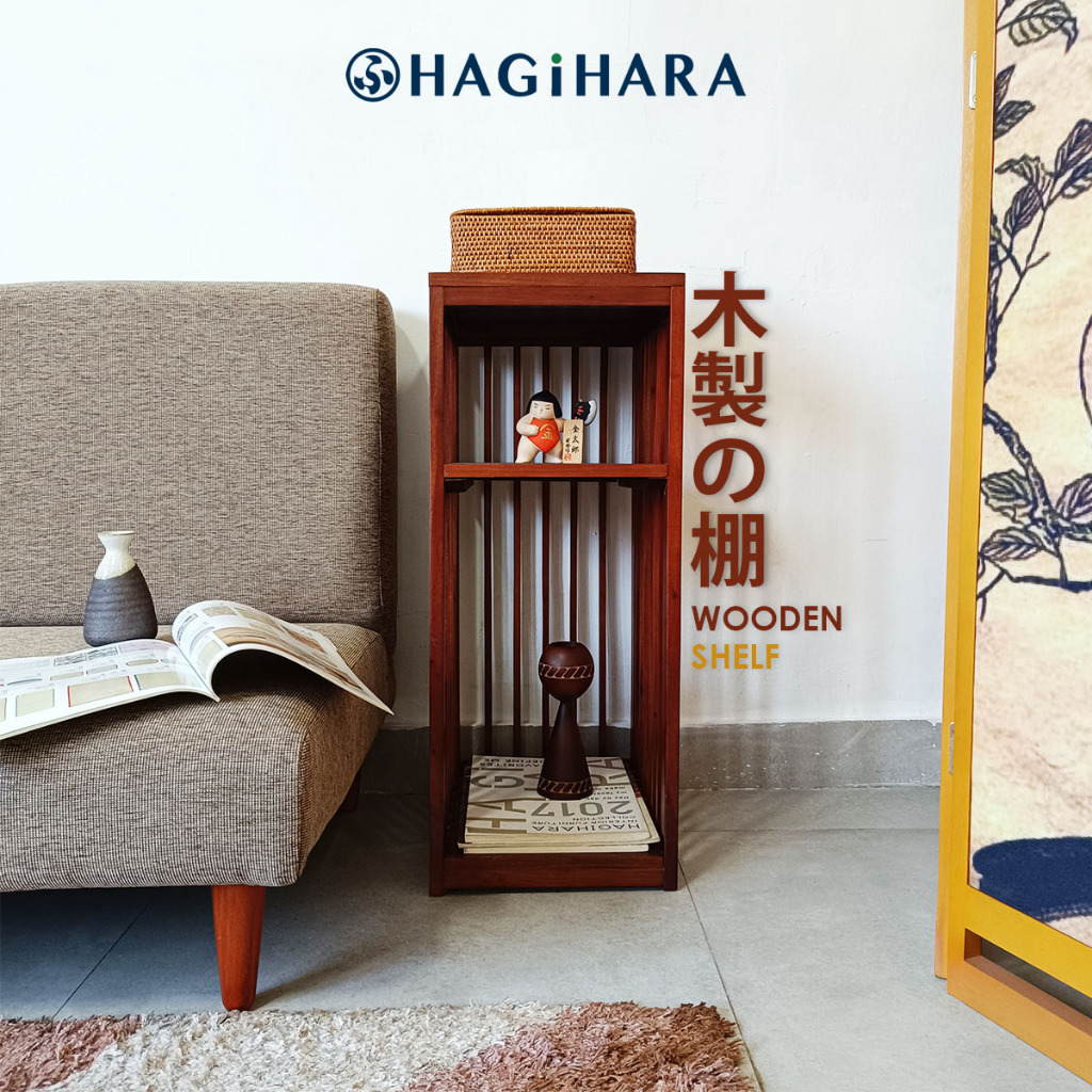 HAGIHARA Wooden Shelf / Rak Kayu Solid / Rak Jepang  / Lemari Display / Lemari Serbaguna