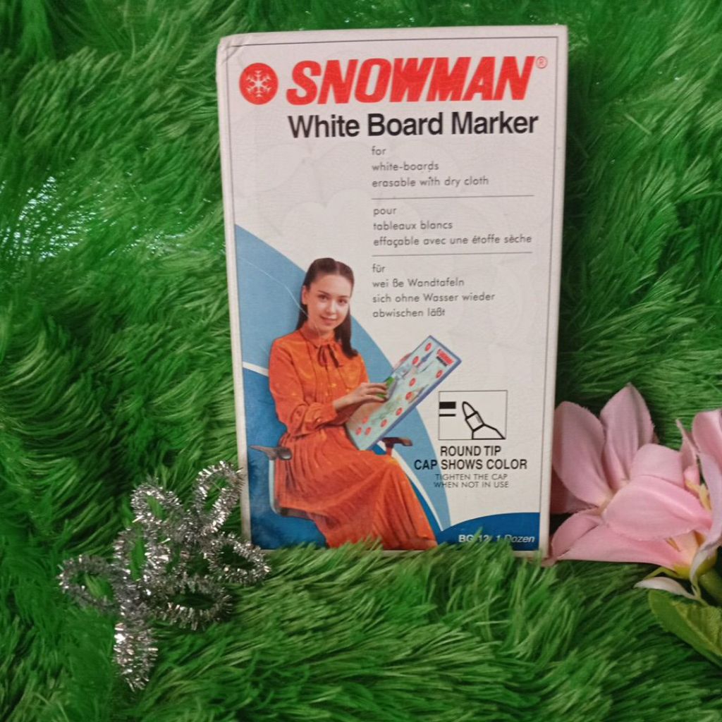 spidol snowman white board biru lusinan murah