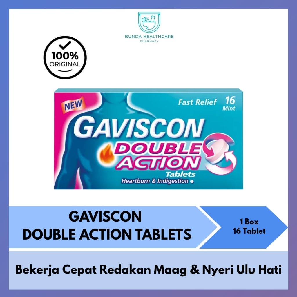 Gaviscon Double Action Tablet Malaysia | Meredakan Maag, Kembung, dan Nyeri Ulu Hati
