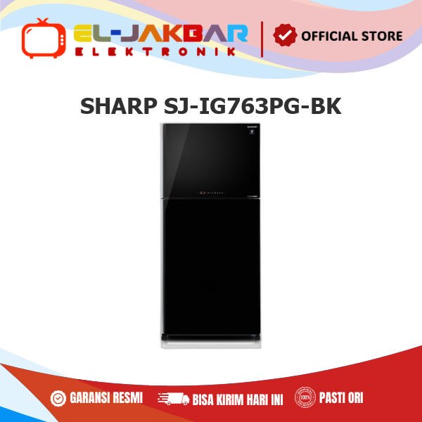 SHARP SJ-IG763PG-BK Kulkas 2 Pintu 570L J-Tech Inverter Compressor Cooling System