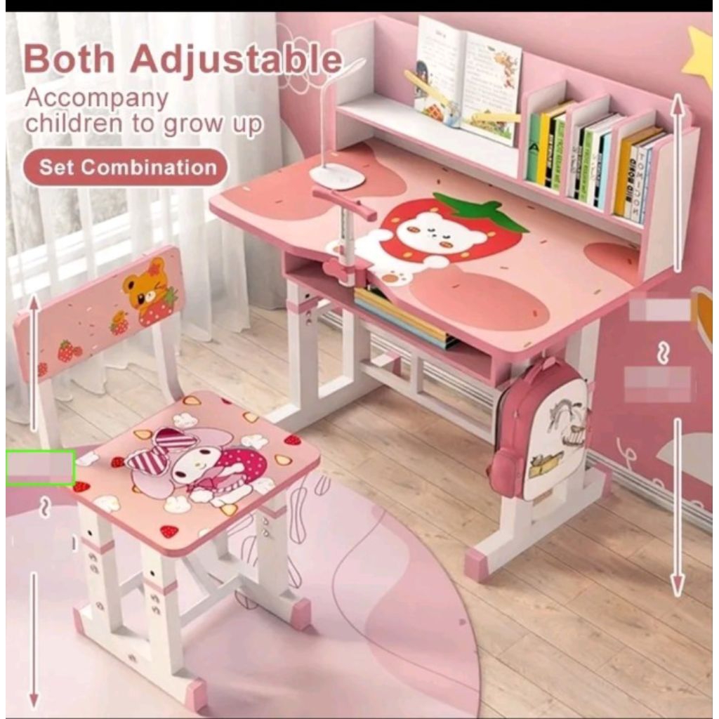 MEJA Belajar Set Karakter Meja Portable Free Kursi Meja Meja Belajar Untuk Anak Anak