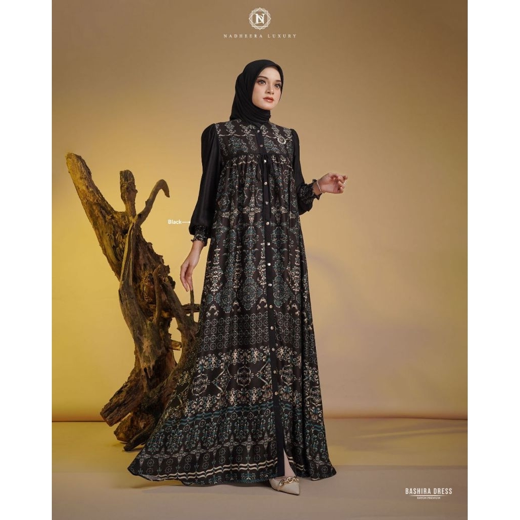BASHIRA DRESS BY NADHEERA LUXURY || Gamis motif || Gamis rayon || Gamis nadheera
