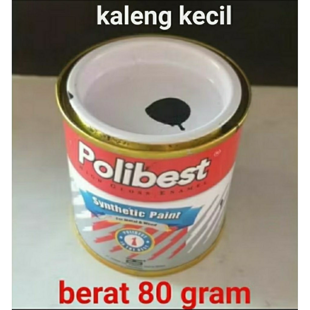 Cat minyak warna hitam dop dof untuk kayu dan besi polibest berat 80 gram